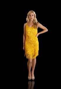 Fringe Flapper Dress. 1920s Charleston. Ladies. Yellow. New  