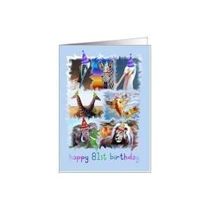  Colorful 81st Birthday Zoo Animals Card Toys & Games