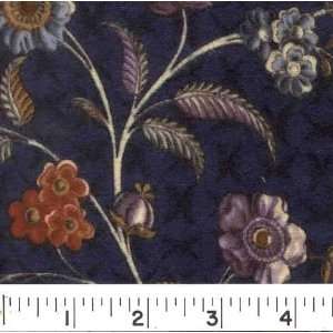  44 Wide Flannel Floral Navy Fabric By The Yard: Arts 