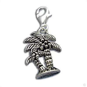     silver two PalmTree #8499, bracelet Charm  Phone Charm Jewelry