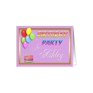  Ashley Birthday Party Invitation Card: Toys & Games