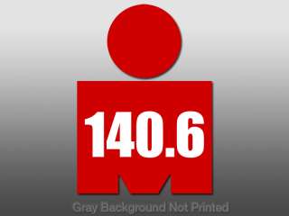 Red 140.6 Mdot Sticker   decal 140 Ironman shaped tri m  