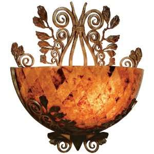    Smith Penshell Bowl and Wrought Iron Wall Sconce