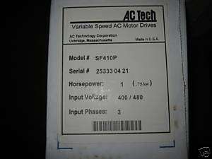 AC Tech SF410 1hp Variable Speed AC Motor Drive 400/480  