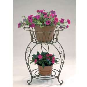  Wrought Iron Small Round Wave Planter Stands: Patio, Lawn 