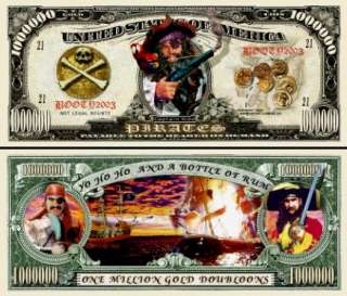 Pirate Doubloon Million Dollar bill (2/$1.00)  