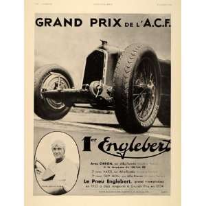  1934 French Ad Englebert Tires Racing Car Louis Chiron 