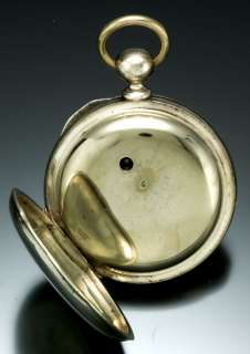 11 Jewel Illinois Key Wind Pocket Watch With Bird Motif Silver Case 