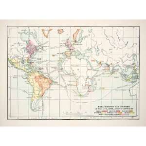   Portuguese Centuries World   Relief Line block Map: Home & Kitchen
