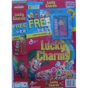 Lucky Charms Ceral Box With PEZ Mini Candy Dispenser & Candy