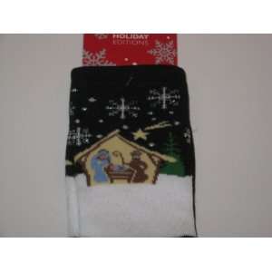 Nativity Scene Ladies Socks Manger Joseph Mary & Jesus