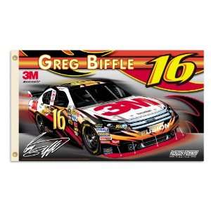 NASCAR Greg Biffle #16 2 Sided 3 by 5 Foot Flag with 