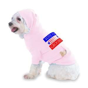  VOTE FOR GROOMER Hooded (Hoody) T Shirt with pocket for your Dog 