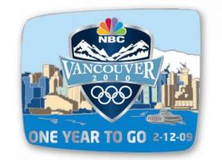 NEW 2010 Vancouver Countdown Pin   NBC Olympic MEDIA Pin   One Year to 
