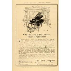 1907 Vintage Ad Conover Grand Piano Cable Company   Original Print Ad 