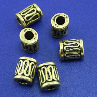 60pcs dark gold tone curved wire tube spacer bead h2061  
