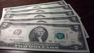 5x $2 Two Dollar Bills Unc 2003a Last yr made error notes? see 10 