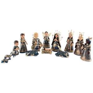  Ceramic nativity scene, Christmas Joy (black): Home 
