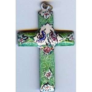  1443 Persian Hand Painted Armenian Christian Cross Mina 