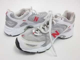 NEW BALANCE White Red Athletic Sneakers Sz 5  