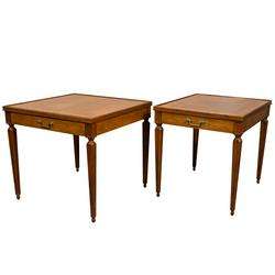 Pair of Vintage Solid Cherry End Tables by Baker  
