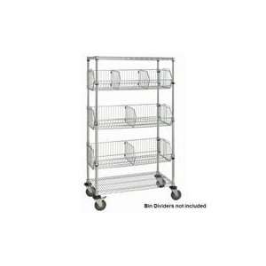 Chrome Wire Shelving Cart with Wire Bins:  Industrial 