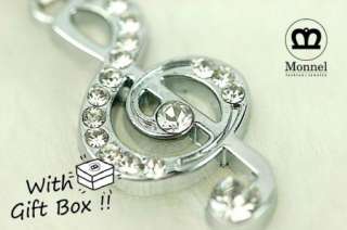 F53 Cute Music Note Charm Pendant Necklace (+Gift Box)  