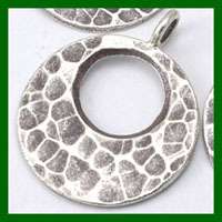   SC327 Thai Karen Hill Tribe Silver 4 HAMMERED DISC Charms 21mm  