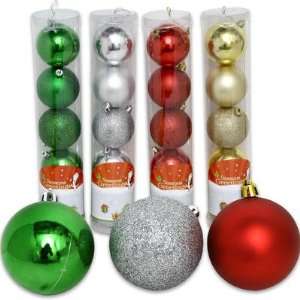  6pc Plastic 70mm Large Christmas Ball Ornament In Acetate 
