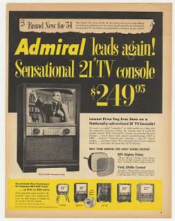1954 Admiral Model C2246 Television TV Console Print Ad  