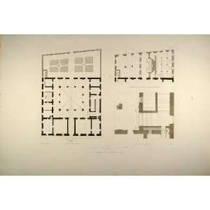  1860 Engraving Palazzo Giraud Rome Bramante Letarouilly 