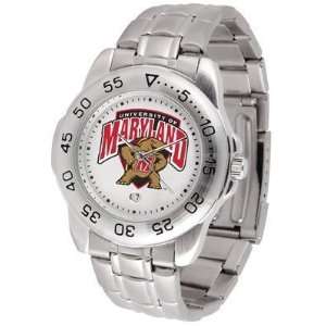  Maryland Terrapins Suntime Mens Sports Watch w/ Steel Band 