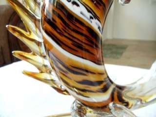 Large 7 Lbs Murano Art Glass Colorful Fish Marlin Figurine,15 Tall 