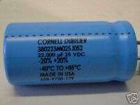 10pcs Cornell Dubilier 25v 22,000uf Snap In capacitor  