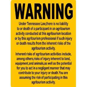  AGRITOURISM FARMING RANCHING ANIMALS SIGN 9x12 ALUMINUM 