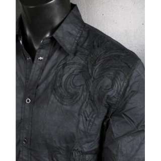 ROAR WOVEN Button shirt BALTIC Frayed up & Embroidery  