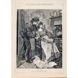  London Almanack Forty Winks Lady Sleeping 1884 Print: Home 
