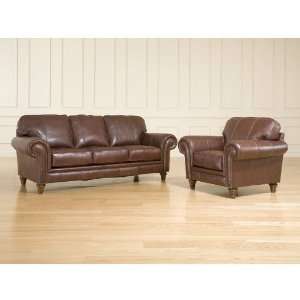   : Bromley Collection Leather Sofa   Broyhill L497 3Q: Home & Kitchen