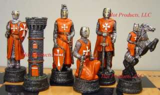MEDIEVAL TIMES CRUSADES set of chess men pieces THE CRUSADERS CRUSADE 