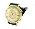 Jaeger LeCoultre 18K Yellow Gold Vintage Alarm Watch Plastic Crystal 