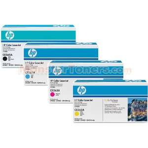  4 Pack Genuine HP CE260A, CE261A, CE262A, CE263A Toner 