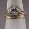 Antique Filigree Wedding Band/Engagement Ring Set (WS5)  