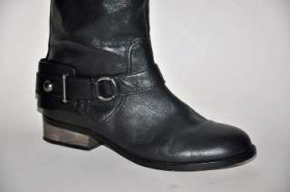 COACH NATALE Black Motorcycle Leather Boots Women 8  