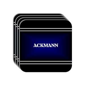 Personal Name Gift   ACKMANN Set of 4 Mini Mousepad Coasters (black 