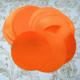 Lot of 30 Diecut Orange Satin Circles   DIY Fabric Flower Appliques 