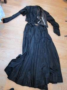  antique silk ladys two piece dress from over a hundred years ago 