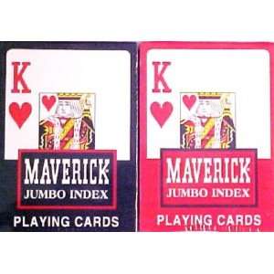  MAVERICK JUMBO PLAYING CARDS, 2 DECKS: Sports & Outdoors