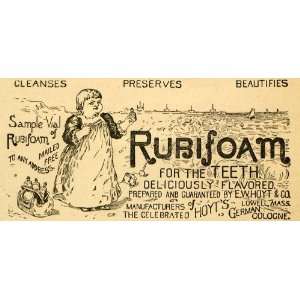  1892 Ad Rubifoam Dentifrice Dental Hoyt Lowell Mass 