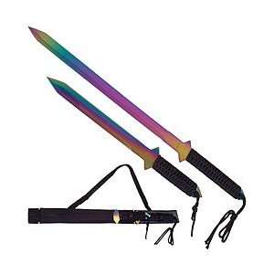  Twin Ninja Rainbow Sword Set with Sheath 