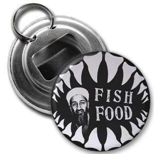 Creative Clam Osama Bin Laden Dead Fish Food 2.25 Inch Button Style 